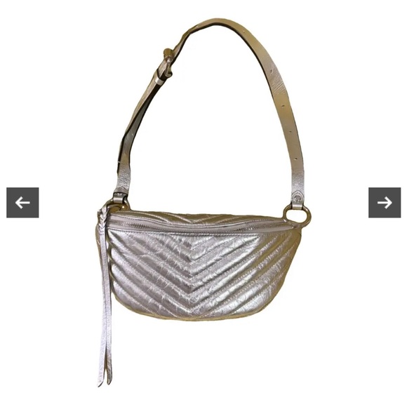 Rebecca Minkoff Edie Silver Metallic Belt Bag - Picture 5 of 9